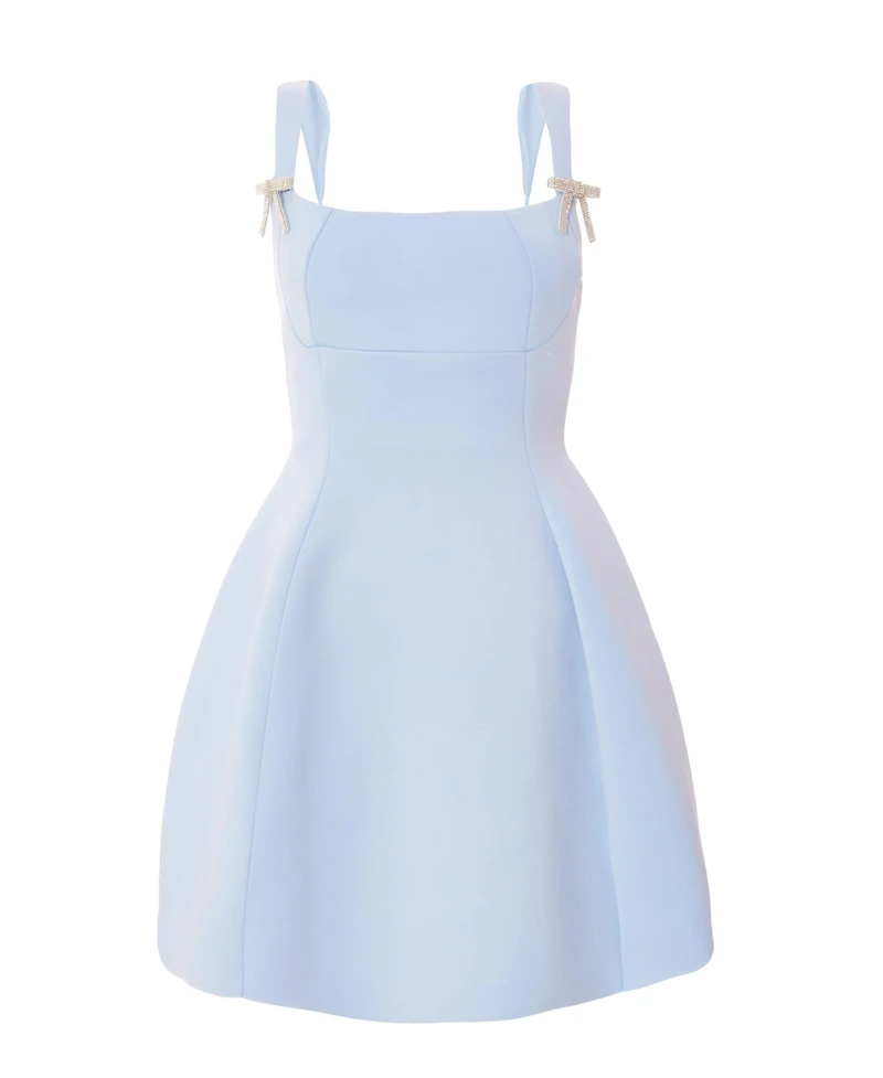 Quiz Women's Scuba Foam Mini Dress with Diamante Bow Detail