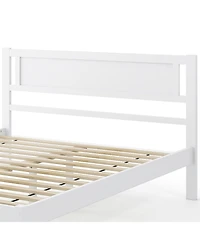 Wood Bed Frame with Headboard and Sturdy Wooden Slat Support for Mattress