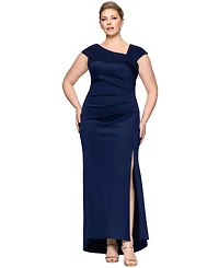 Xscape Plus Asymmetric Evening Gown
