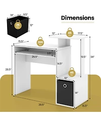 Home Office Computer Desk Space-saving Study Writing with Keyboard Tray