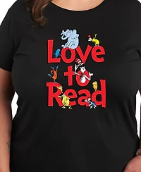 Hybrid Apparel Trendy Plus Dr. Seuss Love to Read Graphic Crewneck T-Shirt