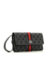 Pre-Owned Balenciaga x Gucci The Hacker Wallet on Strap Bb Coated Canvas