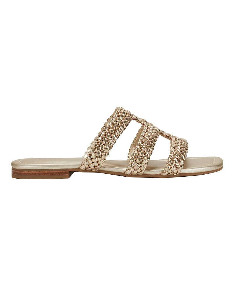 Bandolino Women's Sumer Woven Caged Flat Slide Sandals