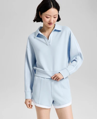 And Now This Women's Johnny Collar Scuba Top, Exclusively at Macy's