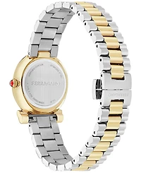 Ferragamo Women's Swiss Gancini Twisted Two-Tone Stainless Steel Bracelet Watch 28mm