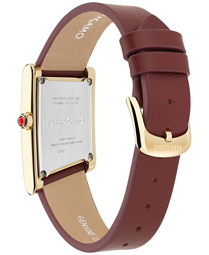 Ferragamo Women's Swiss Asymetrique Leather Strap Watch 22x36mm