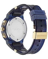 Ferragamo Men's Swiss Chronograph F-80 Translucent Polyurethane Strap Watch 44mm