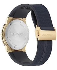 Ferragamo Men's Swiss Blue Polyurethane Strap Watch 41mm