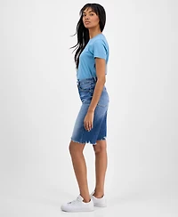 Boss Orange Women's High-Rise Raw-Edge Denim Shorts