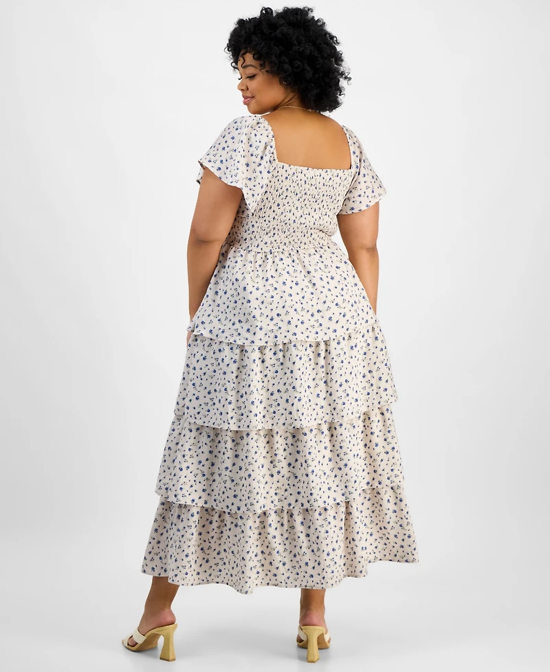 And Now This Trendy Plus Size Tiered Floral Maxi Dress, Exclusively at Macy's