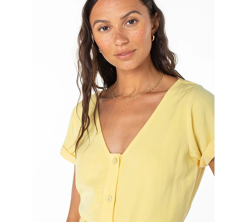 Roxy Juniors' Kona Belted Short-Sleeve Mini Dress