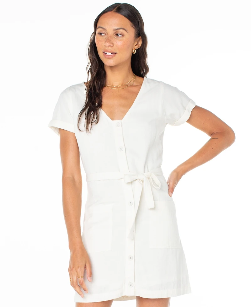 Roxy Juniors' Kona Belted Short-Sleeve Mini Dress