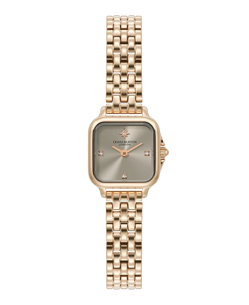 Olivia Burton Women's Grosvenor Mini Rose Gold Tone Bracelet Watch, 20mm