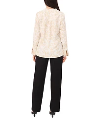 Vince Camuto Women's Printed V-Neck Long-Sleeve Top