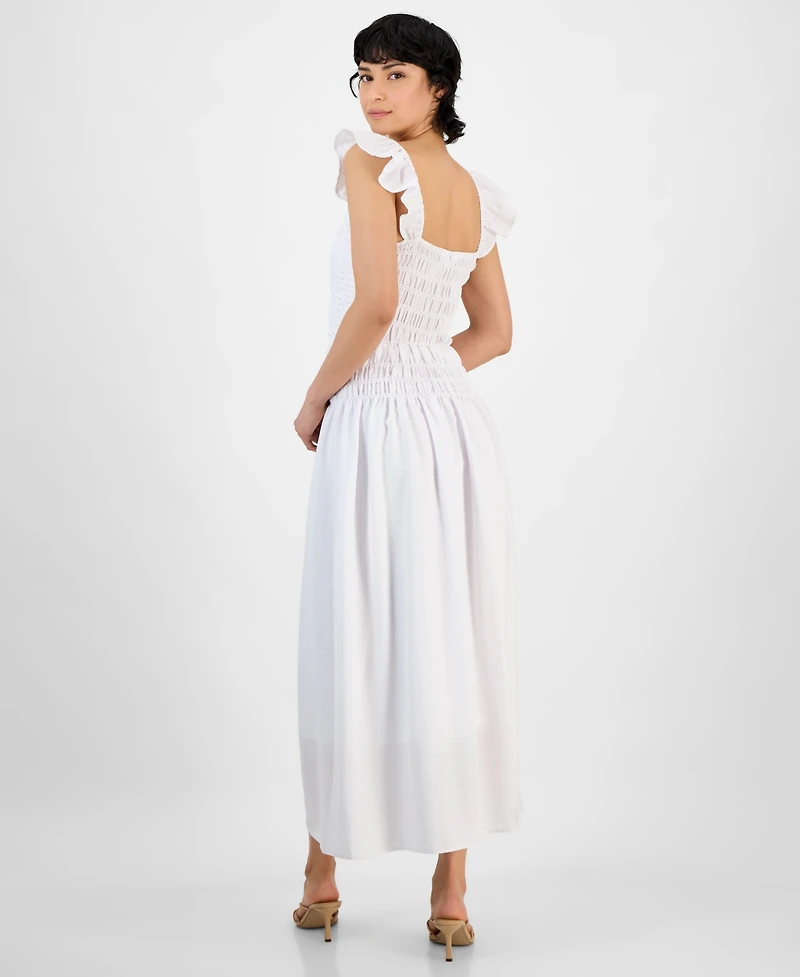 And Now This Women's Flutter-Sleeve Smocked Midi Dress