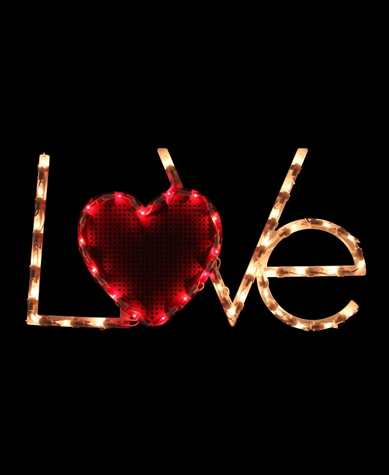 Northlight 17" Lighted "Love" with Heart Valentine's Day Window Silhouette Decoration
