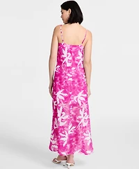 Bar Iii Women's Printed Sheer Overlay Maxi Dress, Exclusively at Macy's