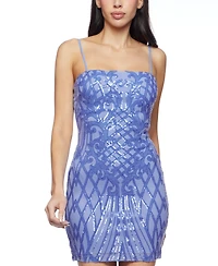 B Darlin Juniors' Sequined Chiffon-Tie Bodycon Dress