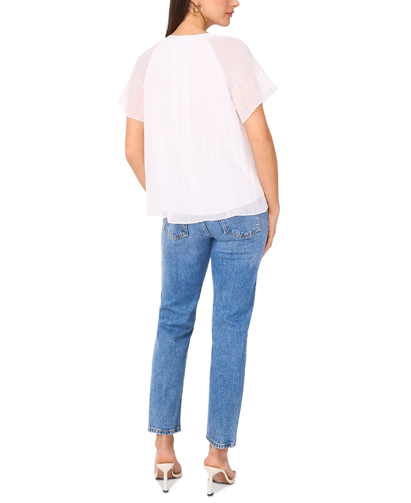 Sam & Jess Women's V-Neck Short-Flutter-Sleeve Top