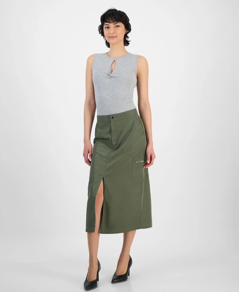 Bar Iii Women's Cargo Midi Skirt, Exclusively at Macy's