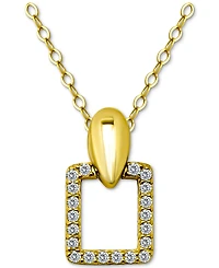 Giani Bernini Cubic Zirconia Doorknocker Pendant Necklace (1/2 ct. t.w.) 18k Gold over Sterling Silver, 16" + 2" extender