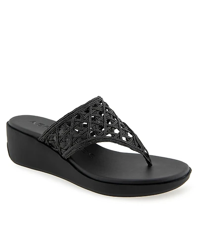 Aerosoles Women's Ivie Round Toe Wedge Sandals
