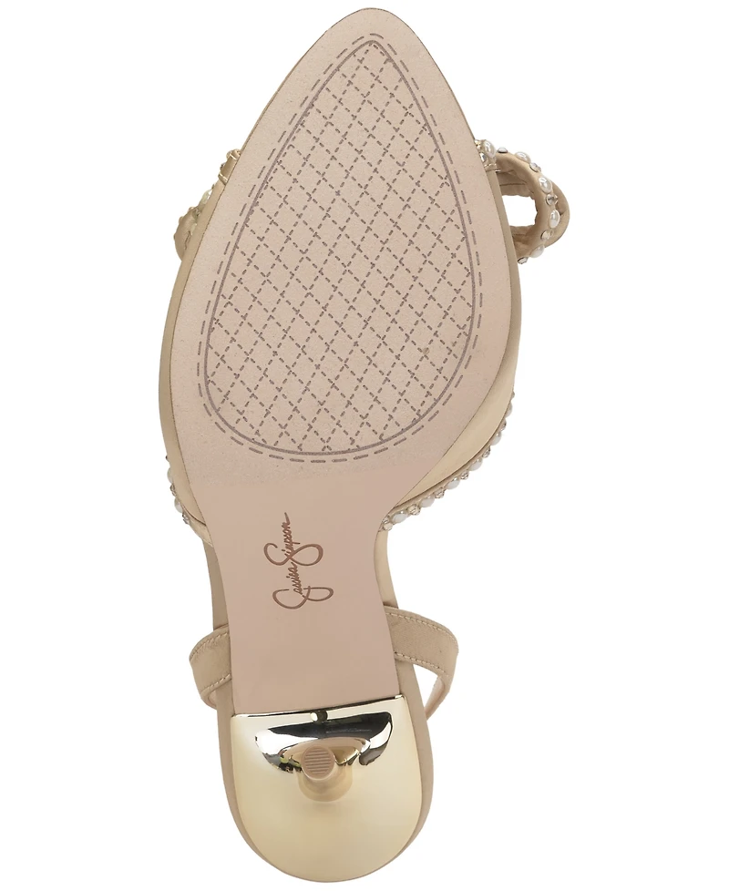 Jessica Simpson Women's Nolira Two-Piece Rhinestone Bow Dress Sandals