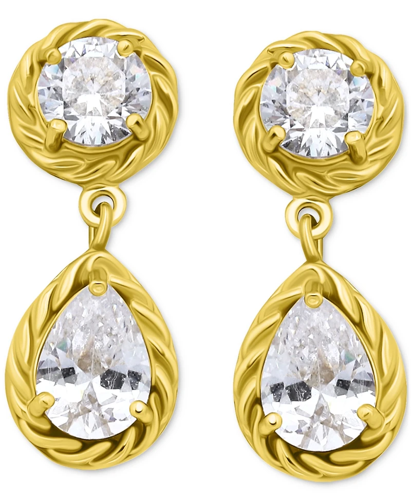 Giani Bernini Cubic Zirconia Mixed Cut Rope Frame Drop Earrings, Exclusively at Macy's