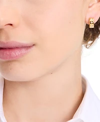 Kate Spade New York Small Pave Chunky Huggie Hoop Earrings, 0.5"