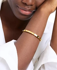 Kate Spade New York Set In Stone Gold-Tone Hinge Bangle Bracelet