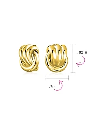 Bling Jewelry Fashion Rope Cable Love Knot Clip-On Earrings Silver Gold Tone Plated For Non-Pierced Ears