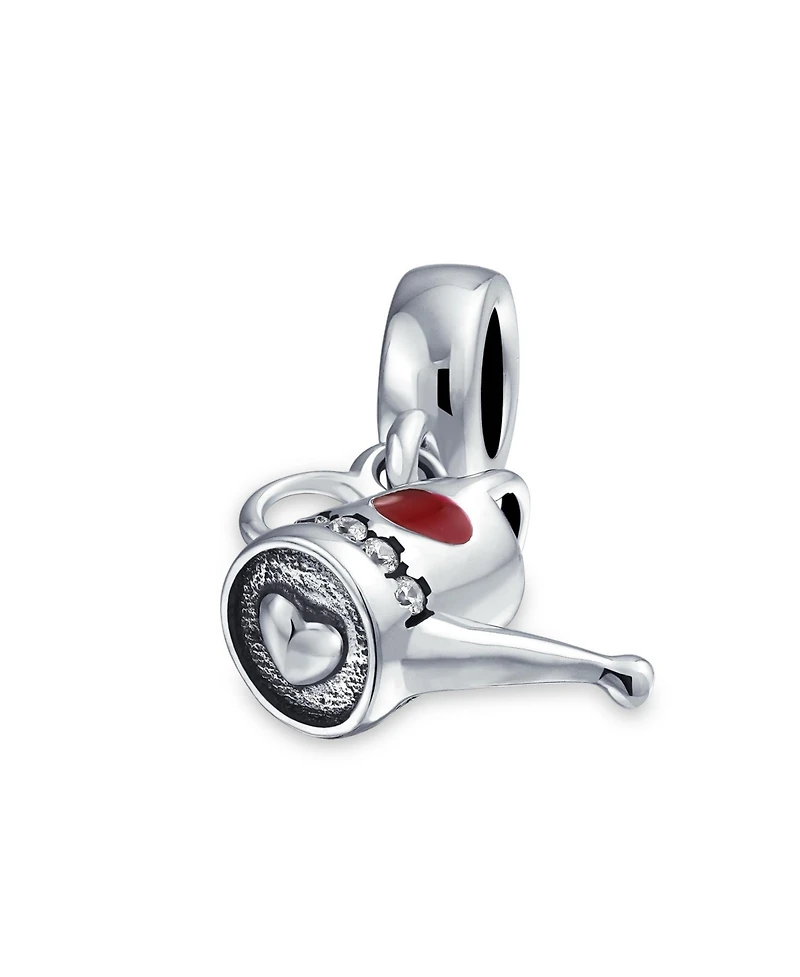 Bling Jewelry Love Red Heart Watering Can Dangle Charm Bead Enamel Sterling Silver Bracelet