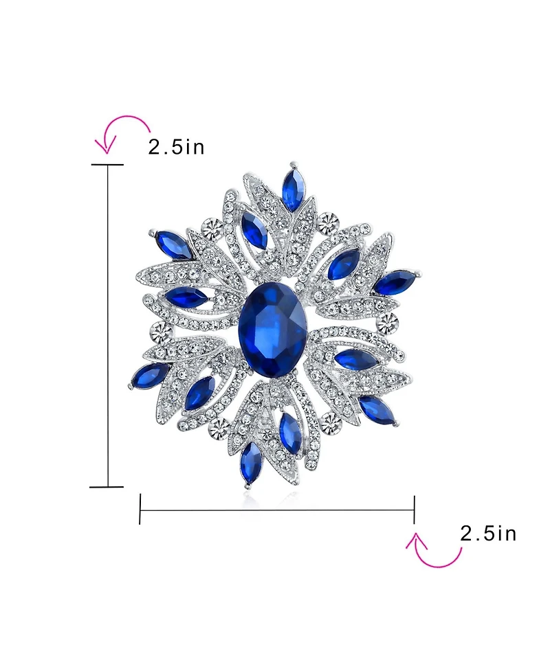 Bling Jewelry Crystal Flower Art Deco Brooch Pin Scarves
