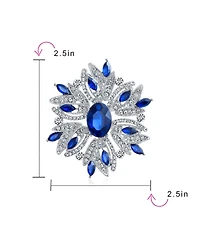 Bling Jewelry Crystal Flower Art Deco Brooch Pin Scarves