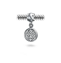 Bling Jewelry Celtic Infinity Love Knot Dangle Charm Bead in Oxidized Sterling Silver Bracelet