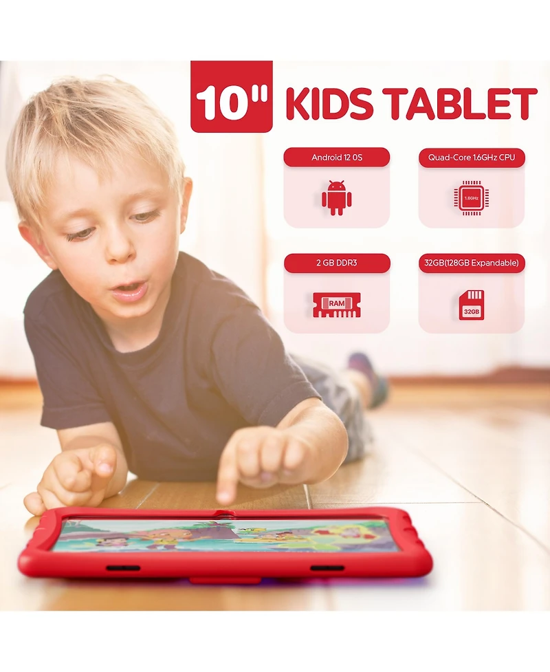 Contixo K103 10" Kids Tablet - 8-Core 2.0GHz, 3GB Ram, 32GB Storage, Android 13, Preloaded with 80 Disney E-books & Contixo Academy