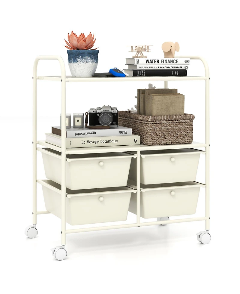 4 Drawers Shelves Rolling Storage Cart Rack