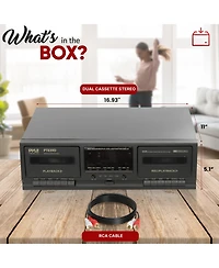 Pyle Dual Cassette Deck Stereo with CrO2 Tape Selector