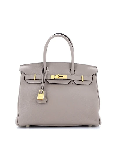 Pre-Owned HERMES Birkin 30 Handbag Grey Togo with Gold Hardware