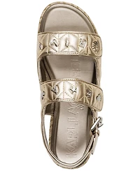Karl Lagerfeld Paris Women's Charlay Almond Toe Flat Sandals