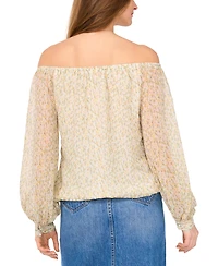 Vince Camuto Women's Floral Off-The-Shoulder Long-Sleeve Tie-Front Blouse