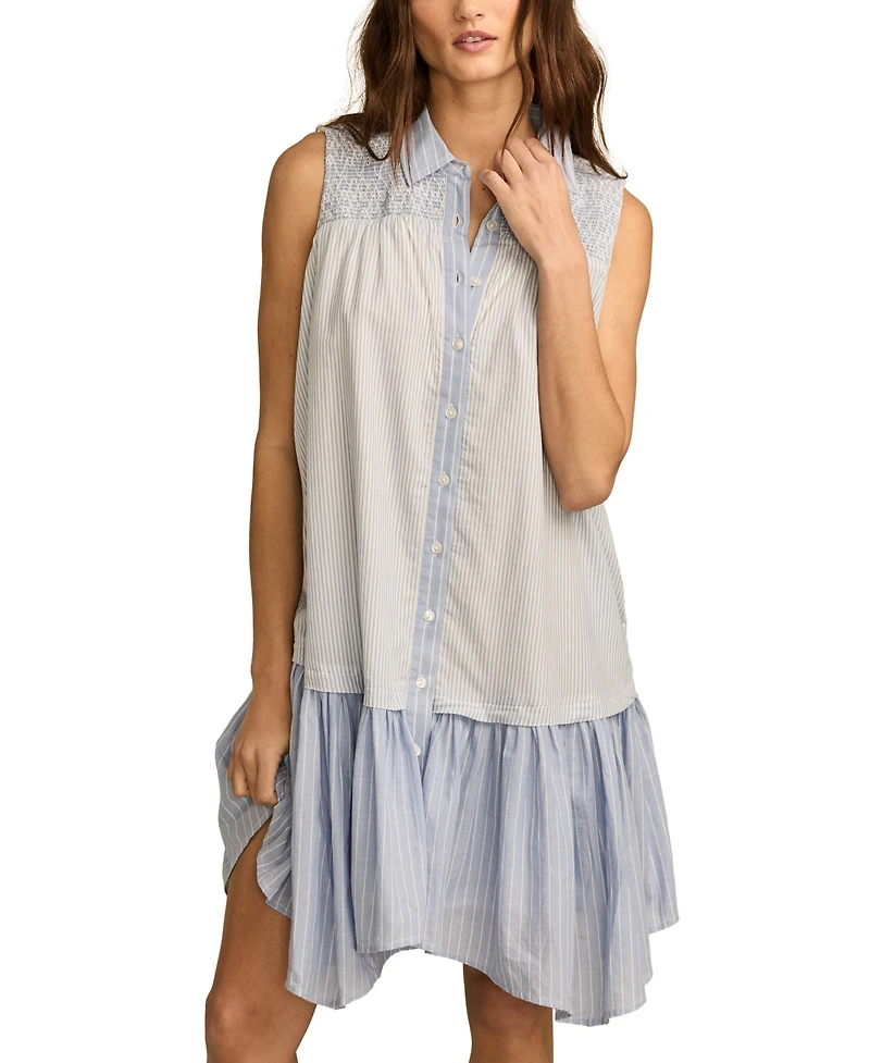 Lucky Brand Women's Breezy Cotton Sleeveless Shirt Dress