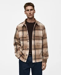 Mango Men's Checkered Flannel Overshirt