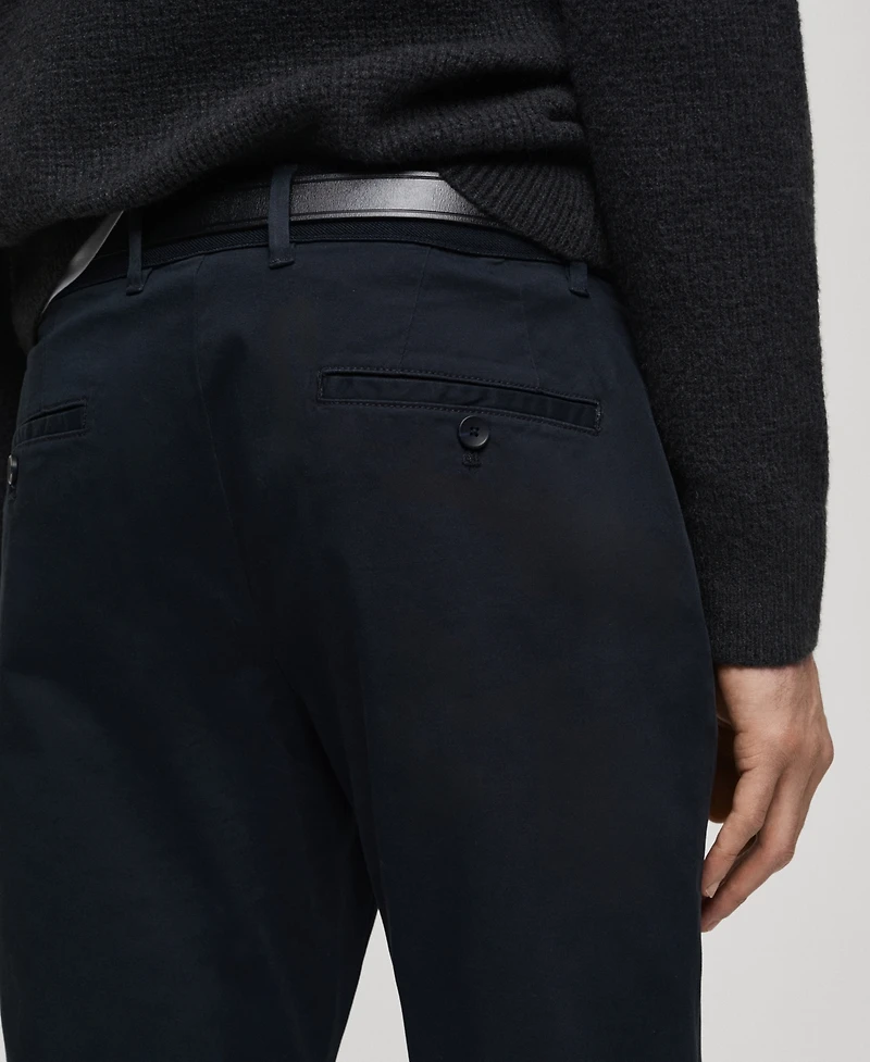 Mango Men's Slim-Fit Tapered Crop Chino Pants