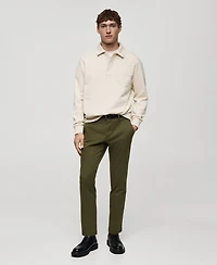 Mango Men's Slim-Fit Tapered Crop Chino Pants
