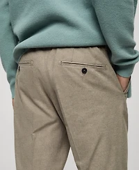 Mango Men's Regular Fit Flannel Trousers