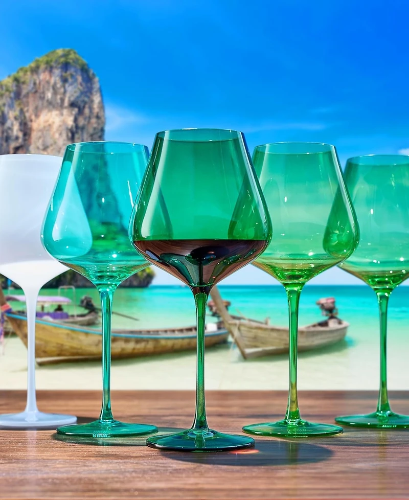 The Wine Savant Colors of Thai Island Beaches Wine Glasses, Set of 5