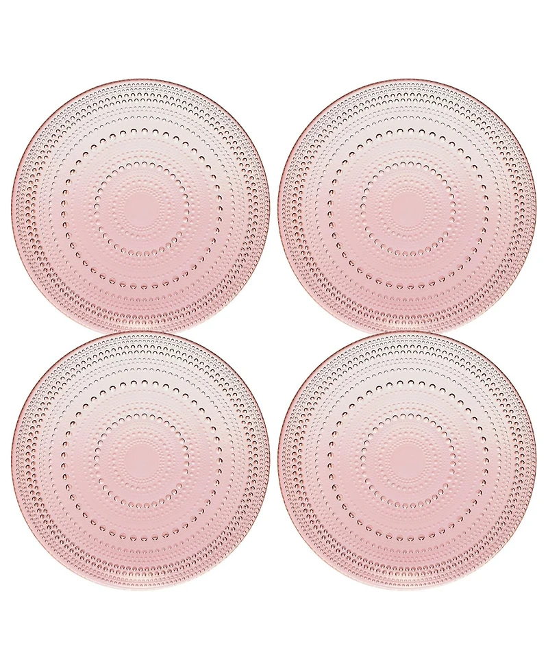 The Wine Savant Glass Hobnail Colored Plates, Set of 4