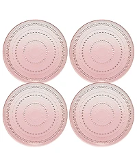 The Wine Savant Glass Hobnail Colored Plates, Set of 4