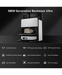 Roborock Saros 10 Robot Vacuum and Mop, 3.14 inches Ultra Thin Design, Auto Mop Detachment, 0% Hair Tangling, 22,000 Pa Suction Power and 10-in-1 Dock